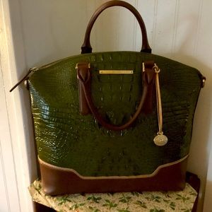 Brahmin Duxbury, NWT, Green and Brown, Strap and Dust Cover!